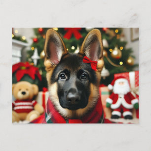 Niedlicher Weihnachtsschäfer Feiertagspostkarte