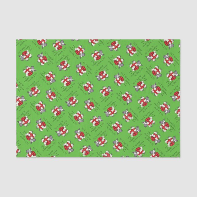 Niedlicher Weihnachtsschlaf Cartoon Seidenpapier (Vorderseite)