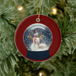 Niedlicher Weihnachtsschnee Globe Glücklicher Win Keramik Ornament