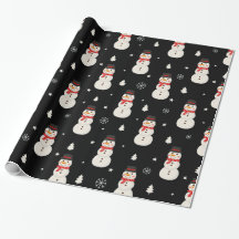 Niedlicher Weihnachtsschneemann Black