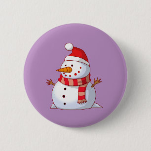 Niedlicher Weihnachtsschneemann Button