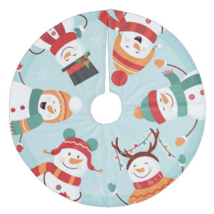 Niedlicher Weihnachtsschneemann Fleece Baumrock Weihnachtsbaumdecke