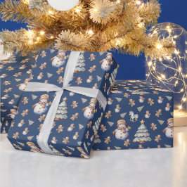Niedlicher Weihnachtsschneemann Geschenkpapier