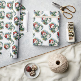 Niedlicher Weihnachtsschneemann Geschenkpapier