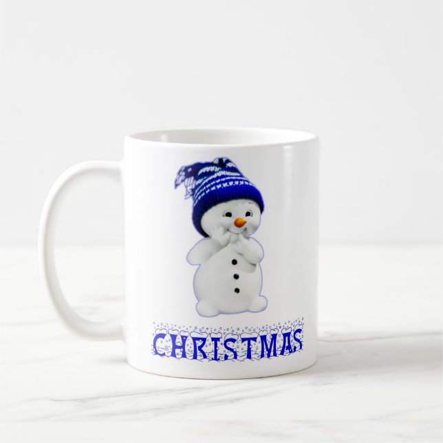 Niedlicher Weihnachtsschneemann Kaffeetasse (Links)