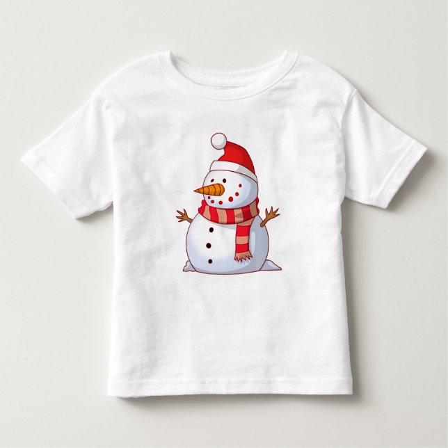 Niedlicher Weihnachtsschneemann Kleinkind T-shirt (Vorderseite)