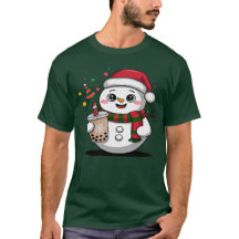 Niedlicher Weihnachtsschneemann mit Boba Tee - Ado