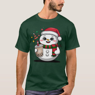Niedlicher Weihnachtsschneemann mit Boba Tee - Ado