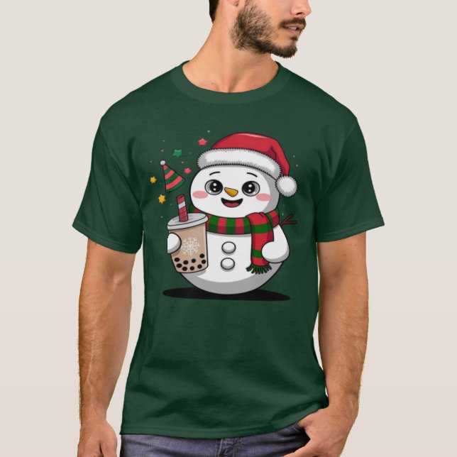 Niedlicher Weihnachtsschneemann mit Boba Tee - Ado