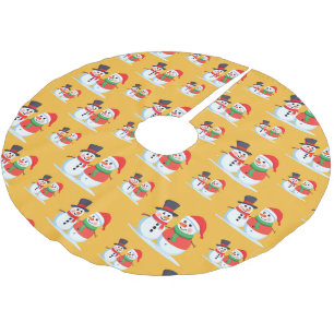 Niedlicher Weihnachtsschneemann Weihnachtsbaum Mus Polyester Weihnachtsbaumdecke