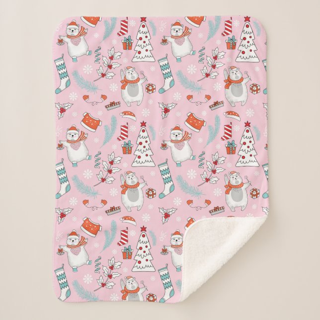 Niedlicher Weihnachtsschuppen Sherpadecke (Vorderseite)