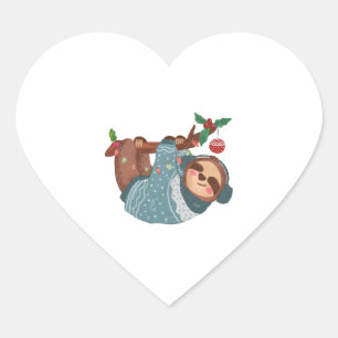 Niedlicher Weihnachtsschwung Herz-Aufkleber