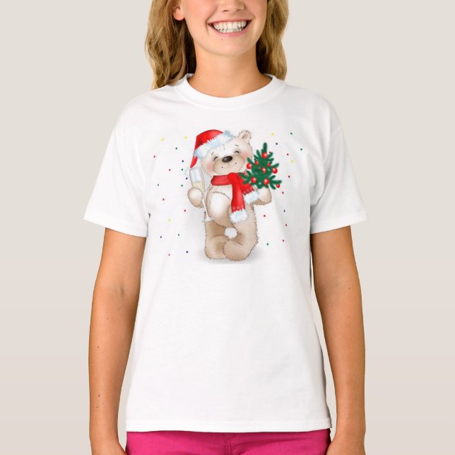 niedlicher Weihnachtsteddybärn-T - Shirt (Vorderseite)