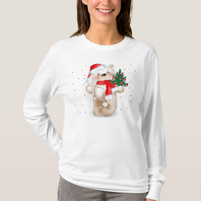 niedlicher Weihnachtsteddybärn-T - Shirt (Vorderseite)