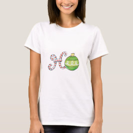 Niedlicher Weihnachtstext, Ho in Candy Canes Ornam T-Shirt