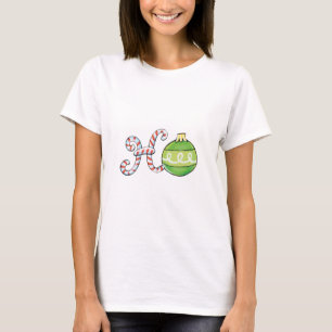 Niedlicher Weihnachtstext, Ho in Candy Canes Ornam T-Shirt
