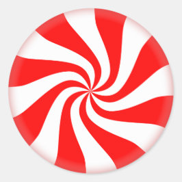 Niedlicher Weihnachtsurlaub Peppermint Candy Red/W Runder Aufkleber