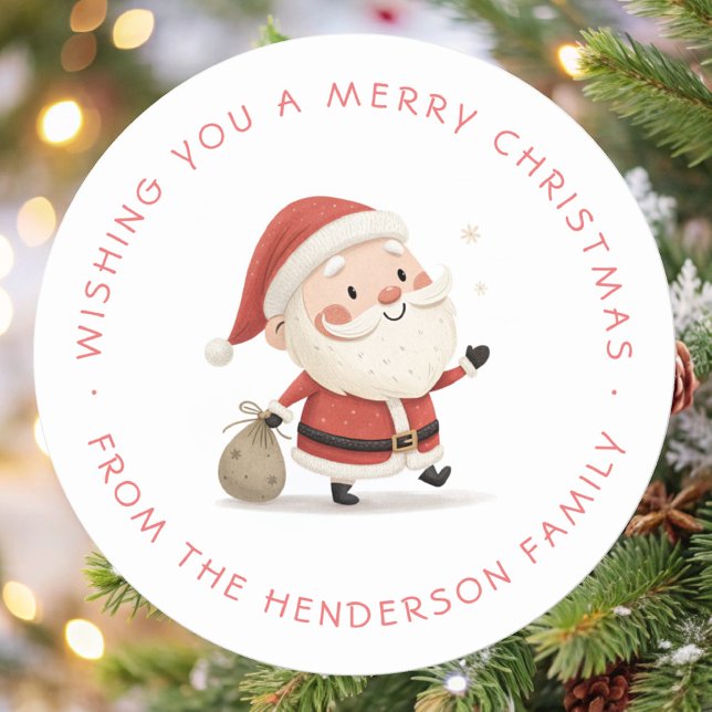 Niedlicher Weihnachtsurlaub Runder Aufkleber (Von Creator hochgeladen)