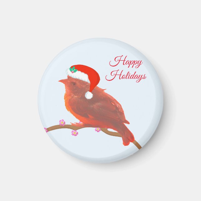 Niedlicher Weihnachtsvogel Magnet (Vorne)