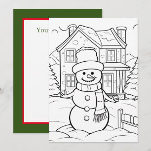 Niedlicher Weihnachtswasserschneemann gibt den Kin Feiertagskarte