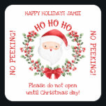 Niedlicher Weihnachtsweihnachtsweih Keine nächtlic Quadratischer Aufkleber<br><div class="desc">Niedlich Weihnachten Weihnachten Weihnachtsmann Keine Pisse Platz Aufkleber. Passen Sie es mit Ihrem Text an. Matching Artikel sind in meinem Geschäft verfügbar.</div>