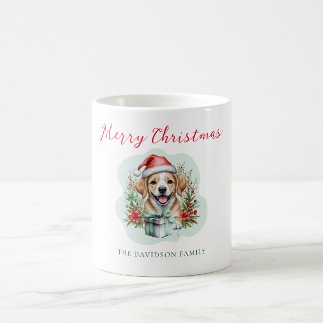 Niedlicher Weihnachtswelpen Kaffeetasse (Mittel)