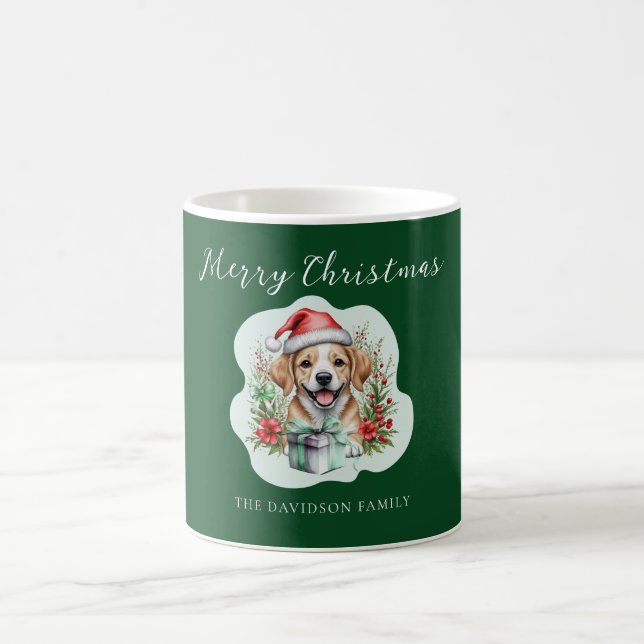 Niedlicher Weihnachtswelpen Kaffeetasse (Mittel)