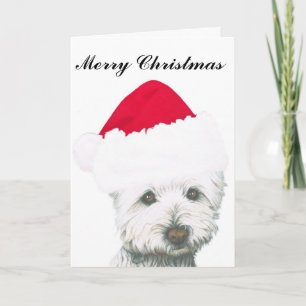 Niedlicher Weihnachtswestie Feiertagskarte