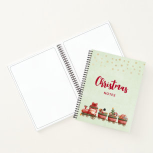 Niedlicher Weihnachtszug mit Spielzeug Notizbuch