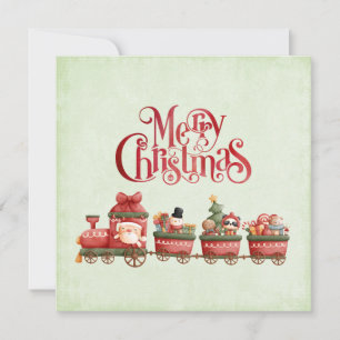 Niedlicher Weihnachtszug mit Toys Xmas Card Karte