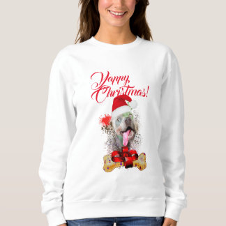 Niedlicher Weimaraner Hund Yappy Weihnachten Sweatshirt