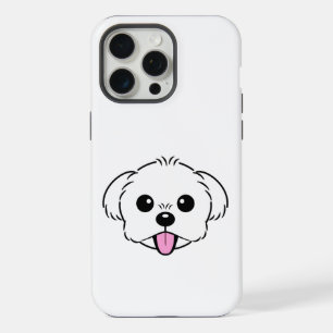 Niedlicher weißer Bichon Frise Hund klebt Zunge he iPhone 15 Pro Max Hülle