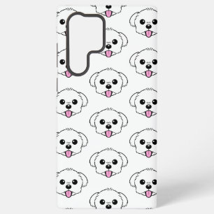 Niedlicher weißer Bichon Frise Hund klebt Zunge he Samsung Galaxy Hülle