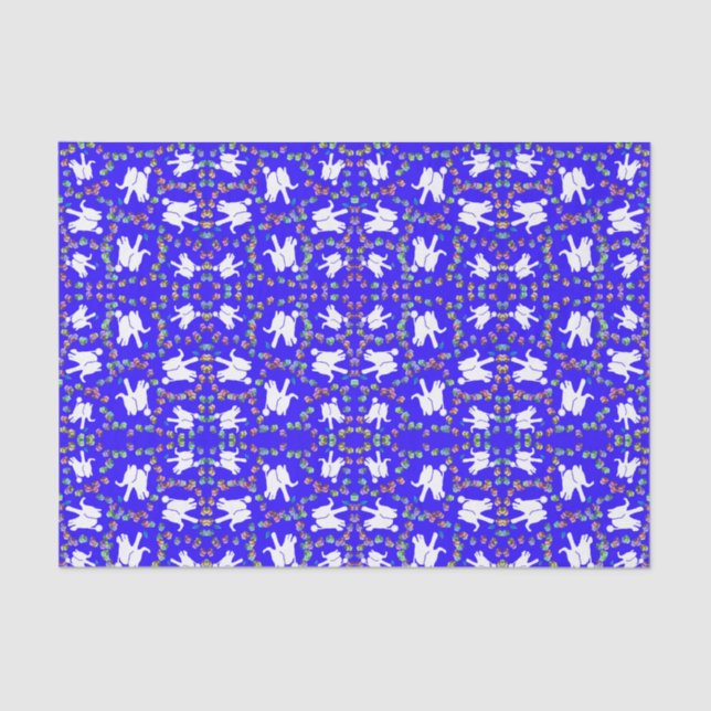 Niedlicher weißer Elefant Hanukkah Geschenkpapier Seidenpapier (Vorderseite)