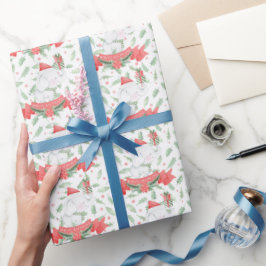 Niedlicher weißer Elefant | Weihnachten Geschenkpapier