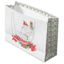 Niedlicher weißer Elefant | Weihnachten Große Geschenktüte