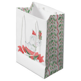 Niedlicher weißer Elefant | Weihnachten Mittlere Geschenktüte