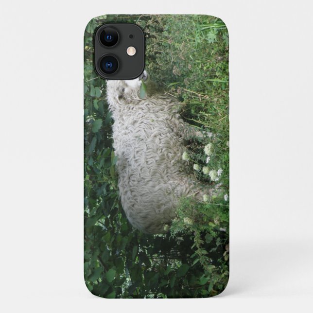Niedlicher weißer Fliegenschaf iPhone Case (Rückseite)