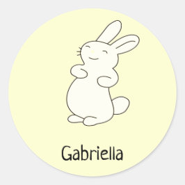 Niedlicher weißer Hengst personalisierter Name gel Runder Aufkleber