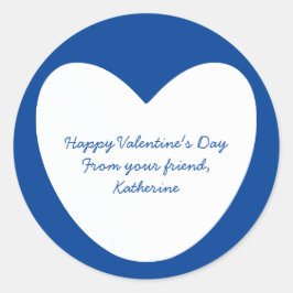 Niedlicher weißer Herzkloster Valentinstag Runder Aufkleber