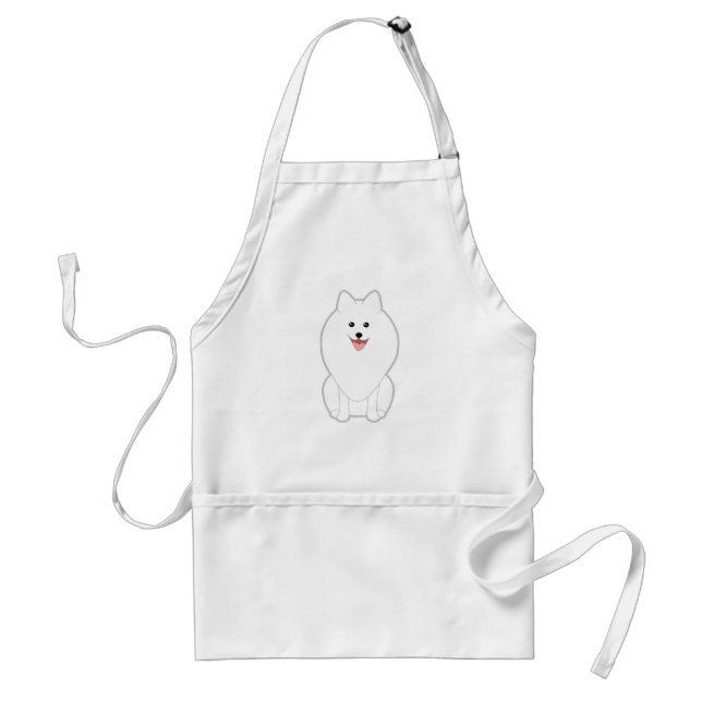Niedlicher weißer Hund. Spitz oder Pomeranian. Schürze (Vorne)