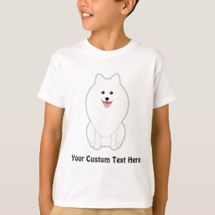 Niedlicher weißer Hund. Spitz oder Pomeranian. T-Shirt