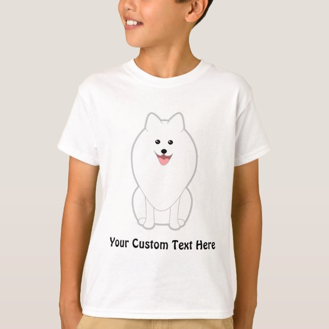 Niedlicher weißer Hund. Spitz oder Pomeranian. T-Shirt (Vorderseite)
