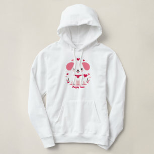 Niedlicher, weißer Hündchen Hoodie