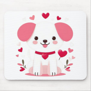 Niedlicher, weißer Hündchen Mousepad