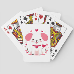 Niedlicher, weißer Hündchen Spielkarten