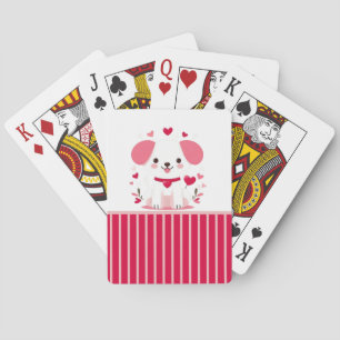 Niedlicher, weißer Hündchen Spielkarten