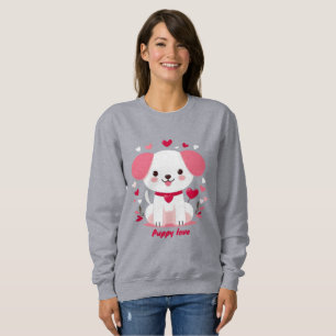 Niedlicher, weißer Hündchen Sweatshirt
