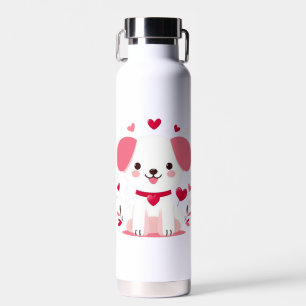 Niedlicher, weißer Hündchen Trinkflasche