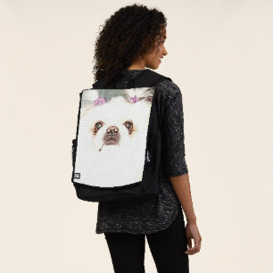 Niedlicher weißer Pekingese Dog-Rucksack oder Ihr Rucksack